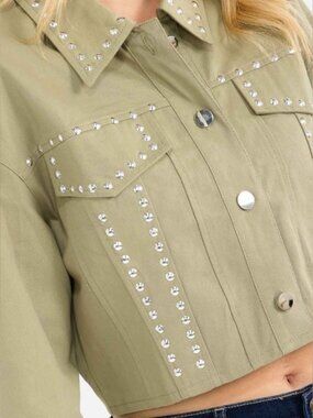 La Reyna Studded Cropped Jacket size small